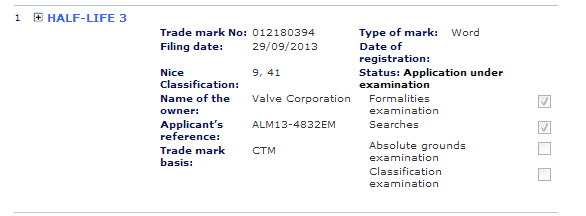 Half-Life 3 Officially Trademarked