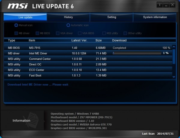 MSI Live Update