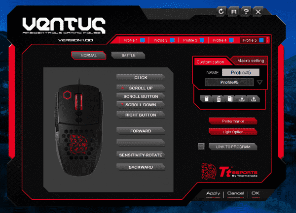 Mouse setting page
