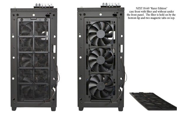 Filter on and off the front