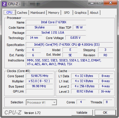 Intel Core i7-6700K Overclock