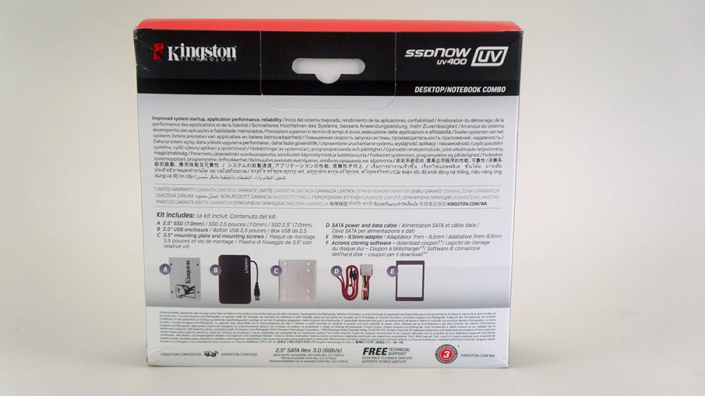 Kingston SSDNow UV400 480GB Solid State Drive