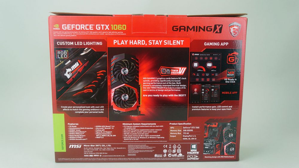 MSI GeForce GTX 1060 Gaming X 3GB 箱付き MSI GeForce GTX 1060 Gaming X 3GB Graphics Card Review