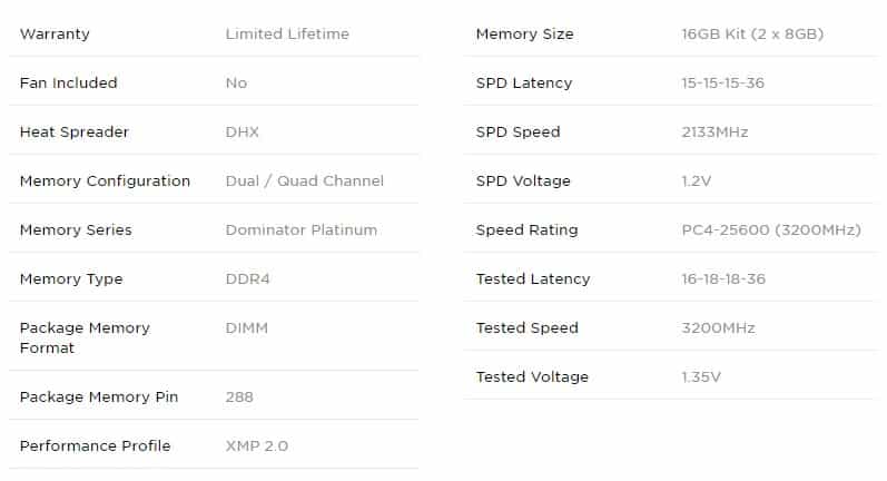 dominator specs