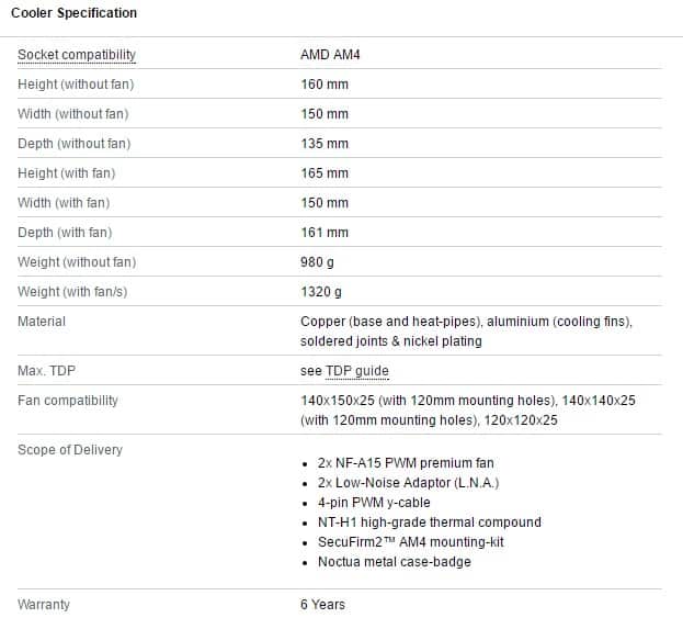 cooler specs
