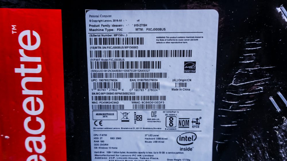 Lenovo IdeaCentre AIO Y910 Gaming PC