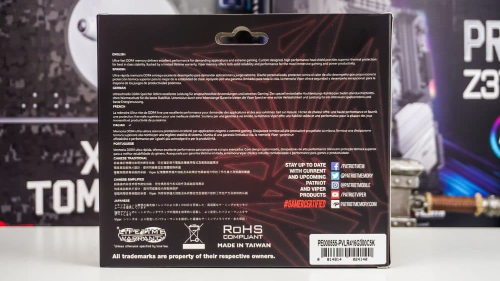 Patriot Viper LED DDR4-3000 16GB Memory Kit