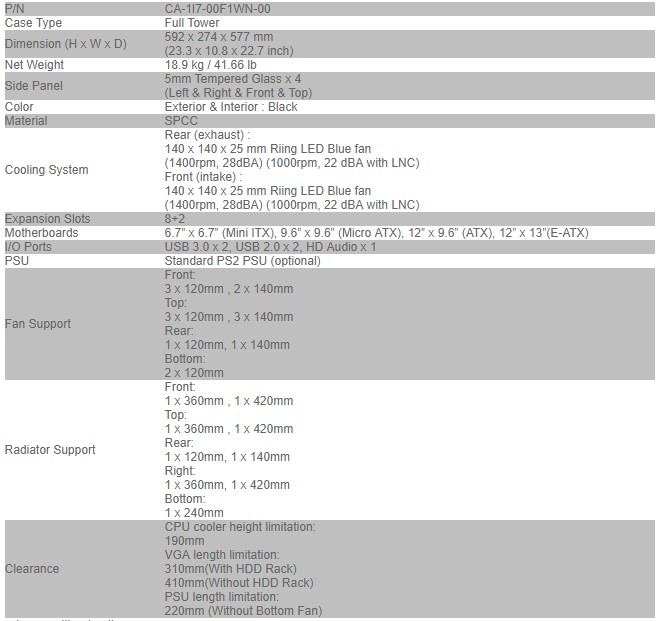 view71 specs