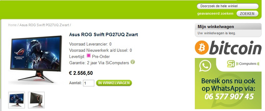 ASUS ROG SWIFT 4k 144hz monitor