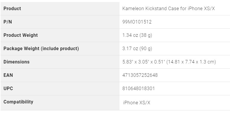 specifications moshi