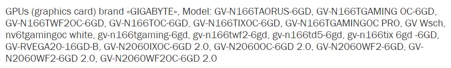 GIGABYTE GTX 1660 Ti