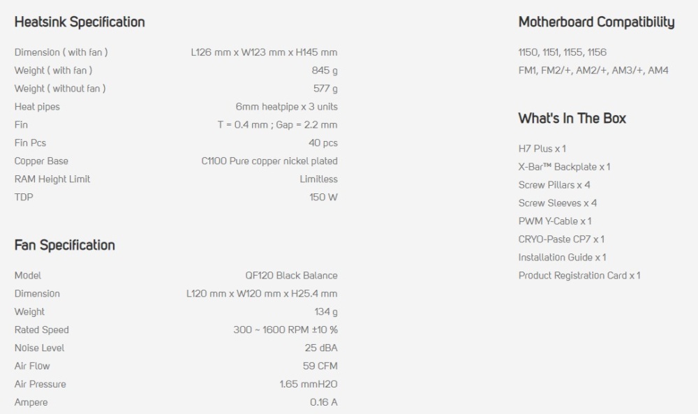 h7plus specs