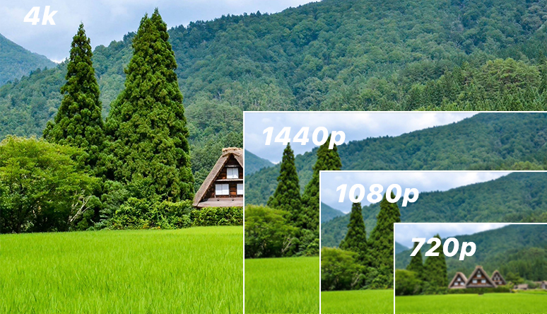 4k vs 1440p vs 1080p vs 720p comparison 1