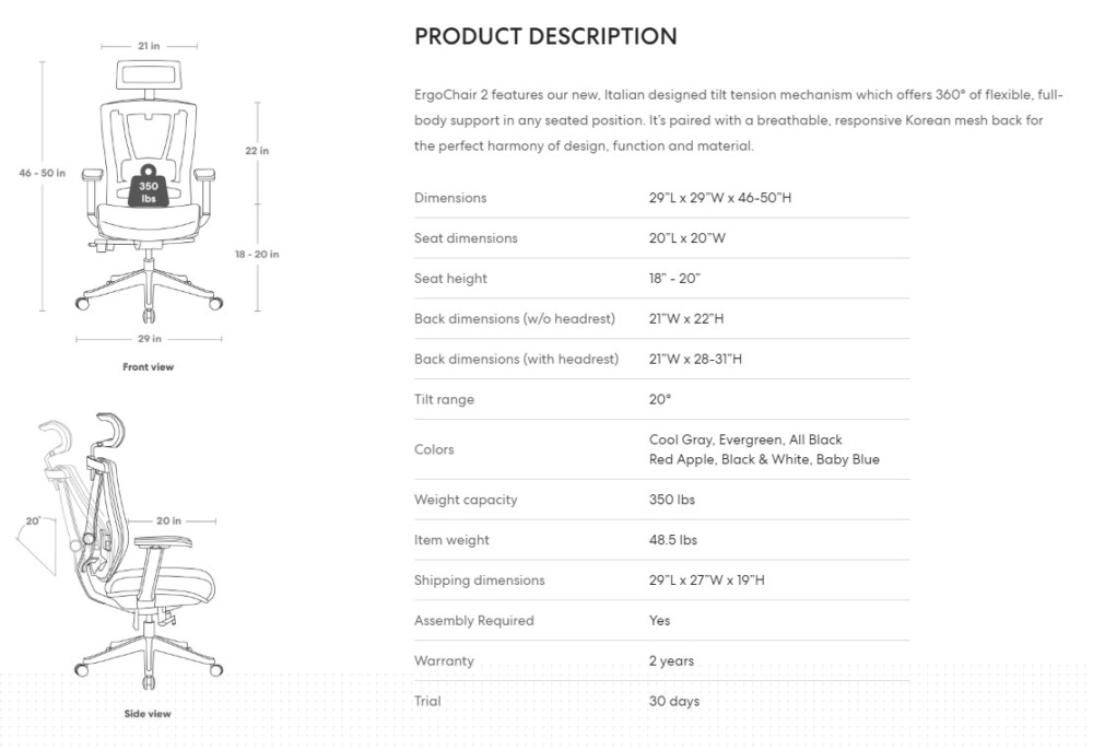 ergo specs