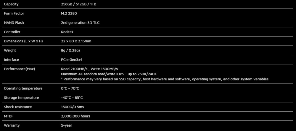 xpg 6000 pro specs