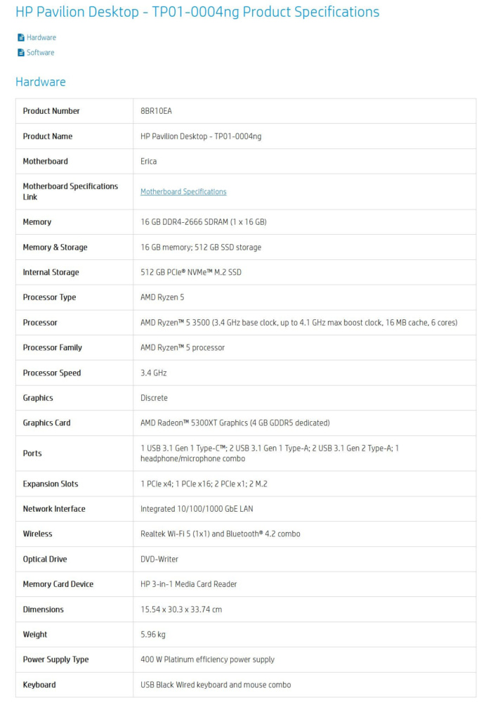 hp rx5300xt listing