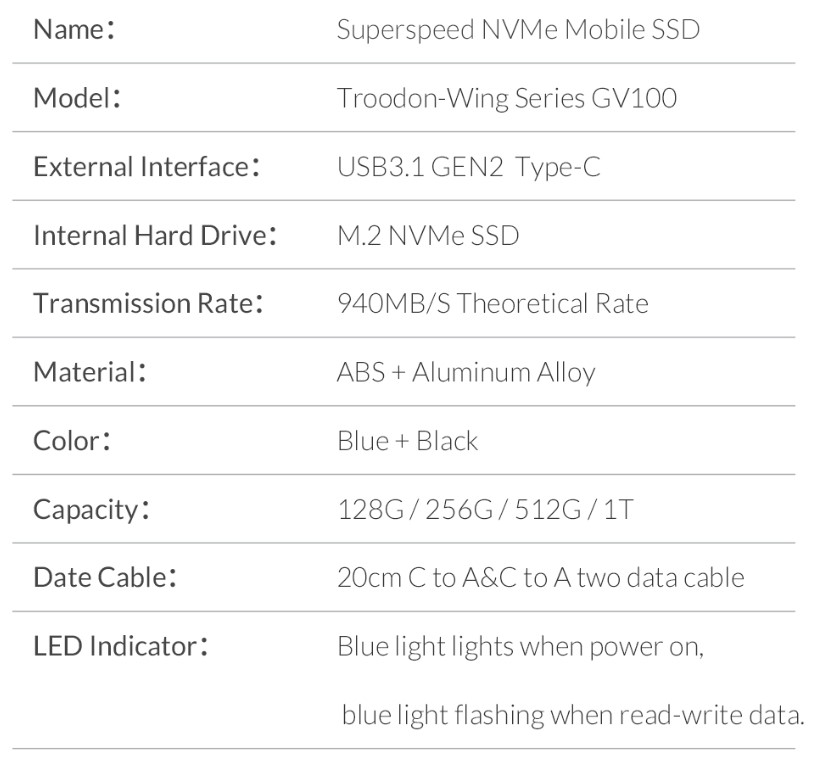 orico specs