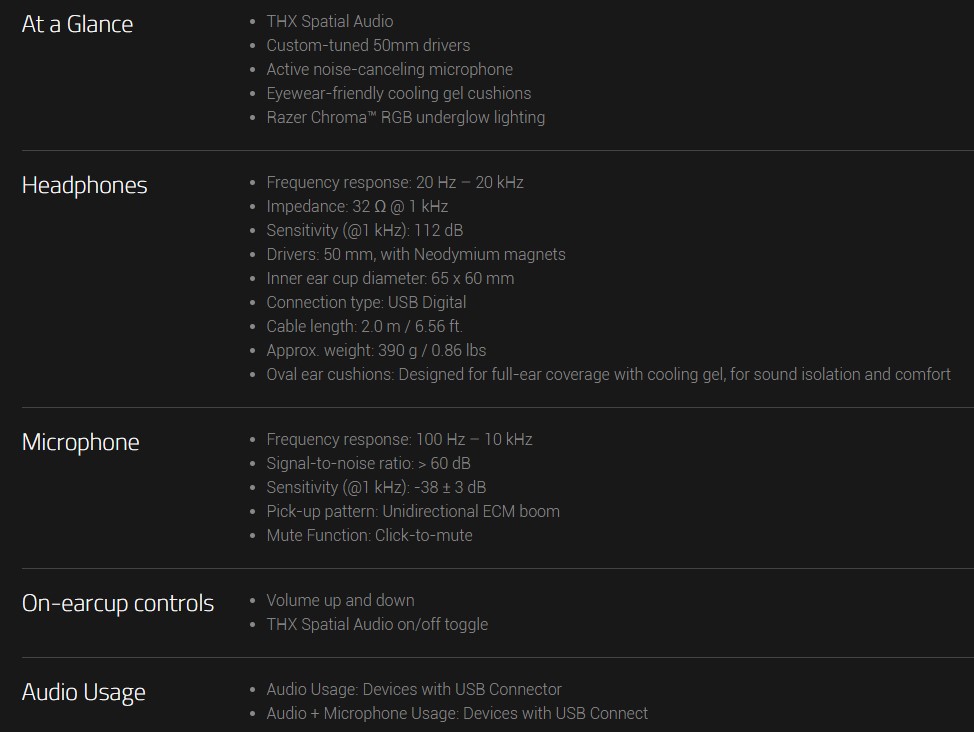 razer ultimate specs