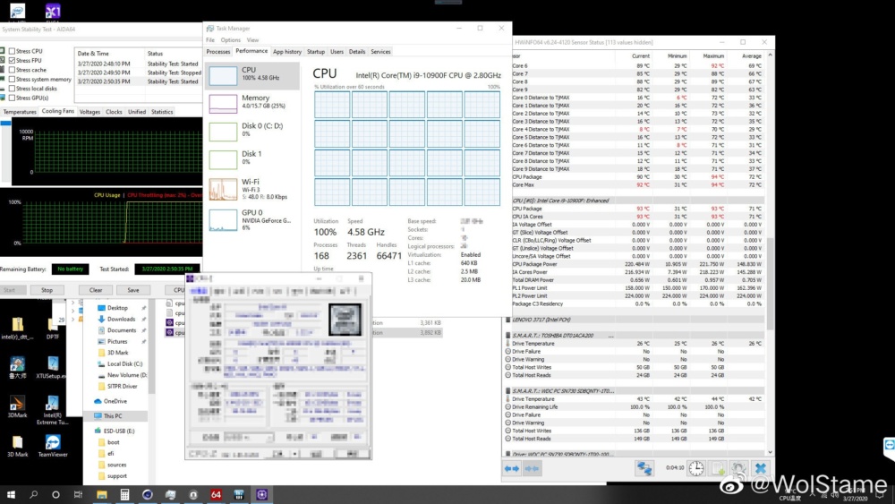 Intel Core i9 10900K 10th Gen Comet Lake Desktop CPU 65W TDP 224W Power Consumption 1