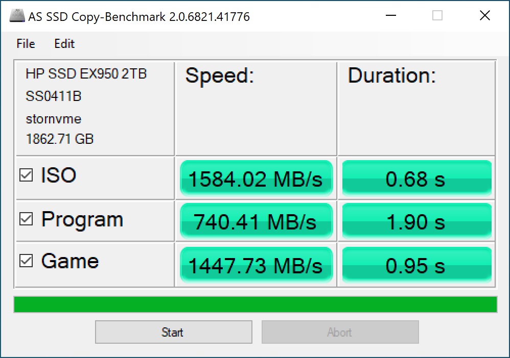 hp exp950 as ssd 2