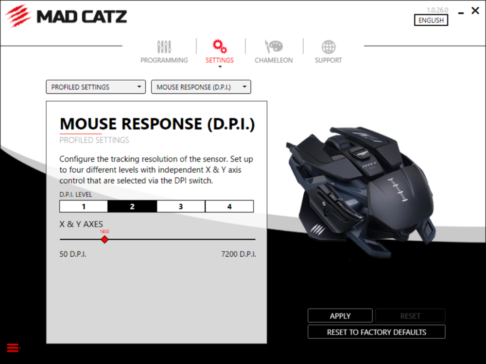 Mad Catz RAT Pro S3 SoftwareDPI settings