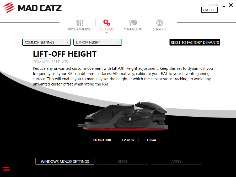 RAT Pro S3 Software_lift off height