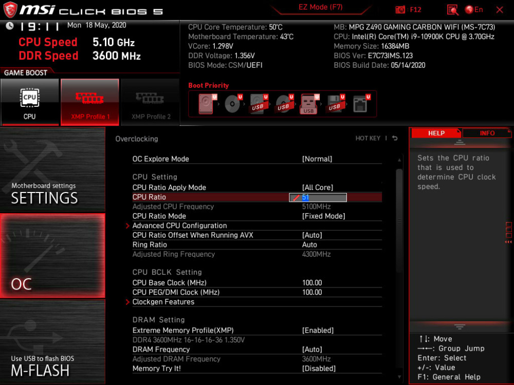 msi mpg z490 gaming carbon wifi bios 1