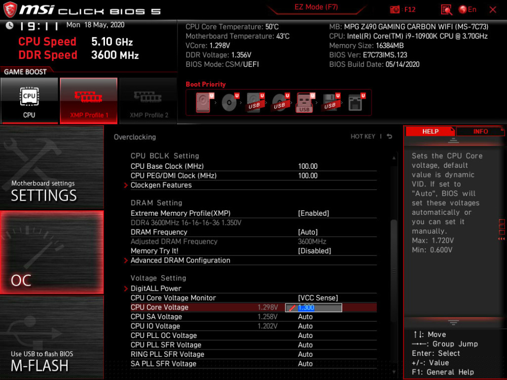 msi mpg z490 gaming carbon wifi bios 2