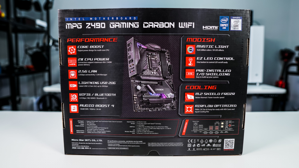 MSI MPG Z490 Gaming Carbon WiFi Motherboard