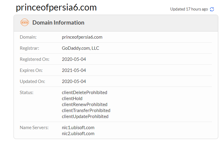 prince of persia 6 domain registration