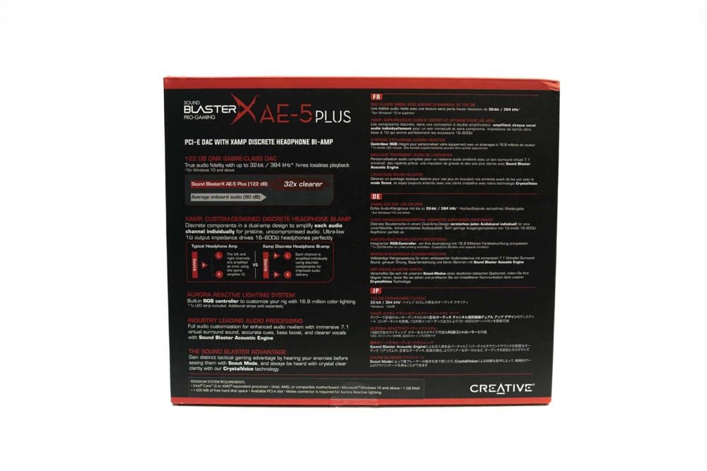 Sound Blaster AE-5 Plus box back