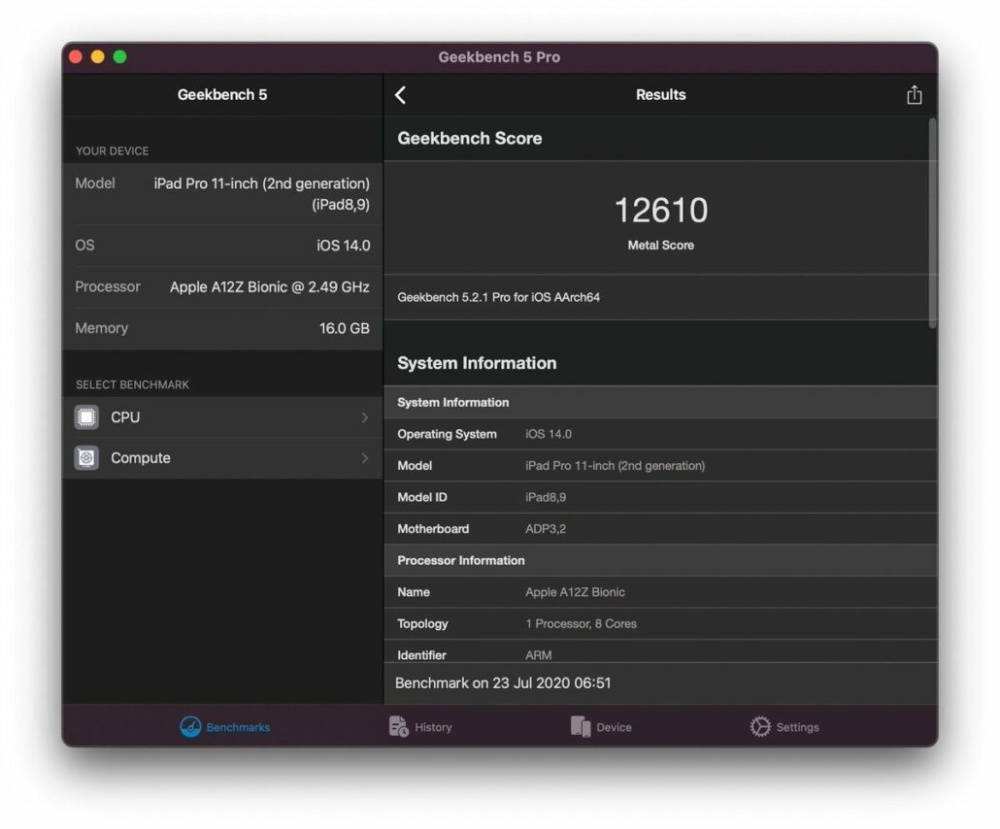 Mac mini with A12Z Bionic benchmarked using native application 1 1030x854 1