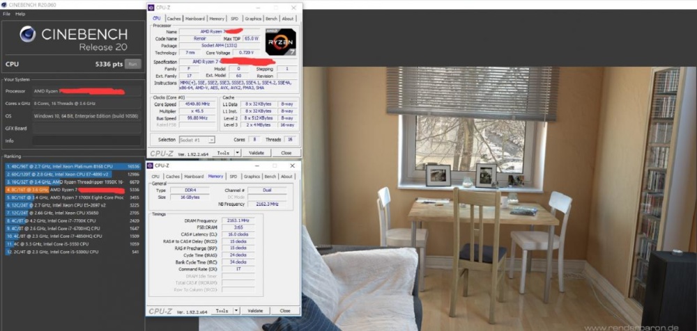 Ryzen 4700G overclock cinebench