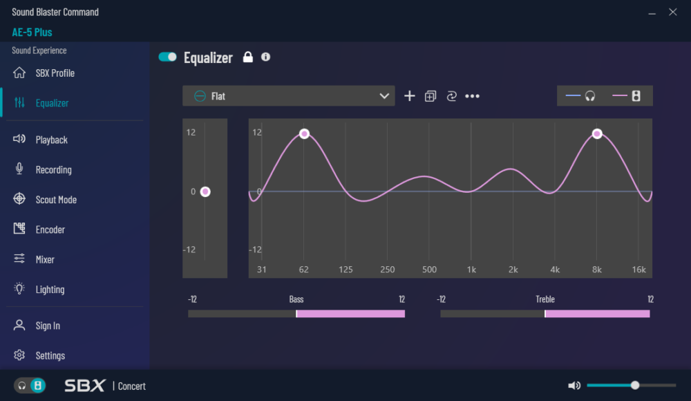 equalizer sound blaster command