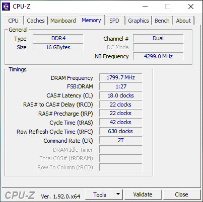 T-Force Dark Z DDR4 Stock Settiings