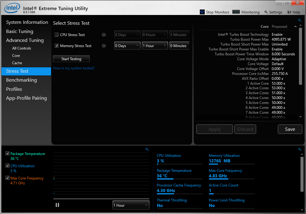 Intel XTU Memory Stress Test