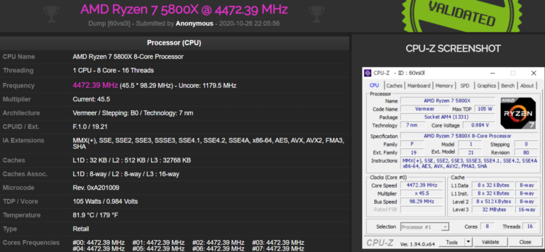 AMD Ryzen 9 5950X CPU-Z 3