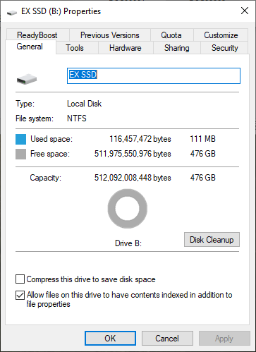 properties Vulcan G SSD