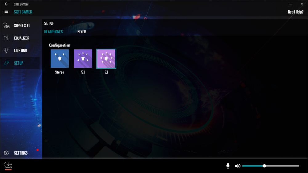 sound blaster control set up