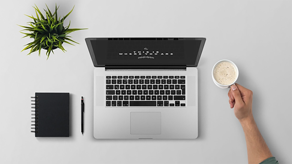 laptop office coffee