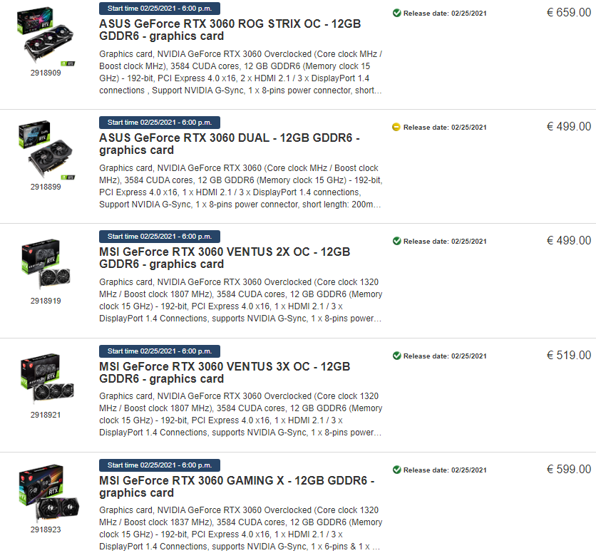 PROSHOP GeForce RTX 3060 DE