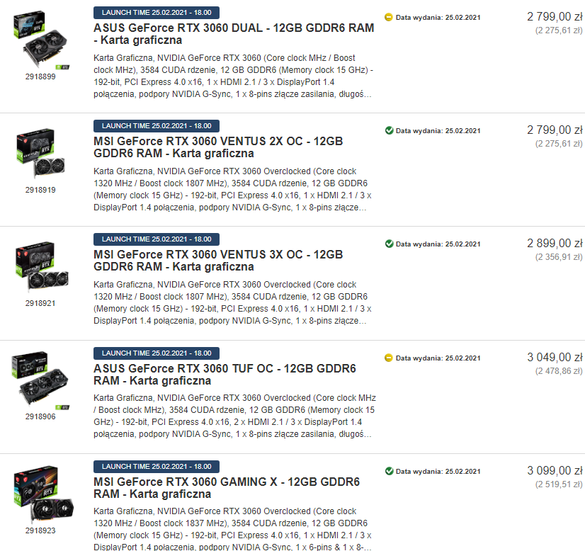 PROSHOP GeForce RTX 3060 PL