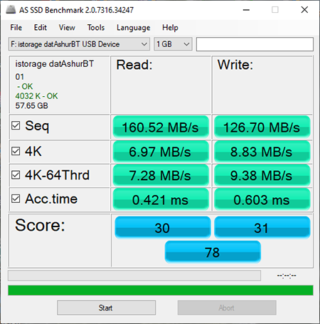 iStorage DATASHUR BT_AS SSD results