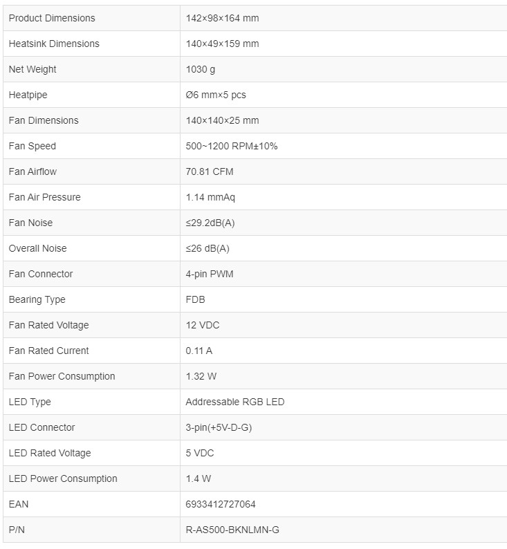 as500 specs
