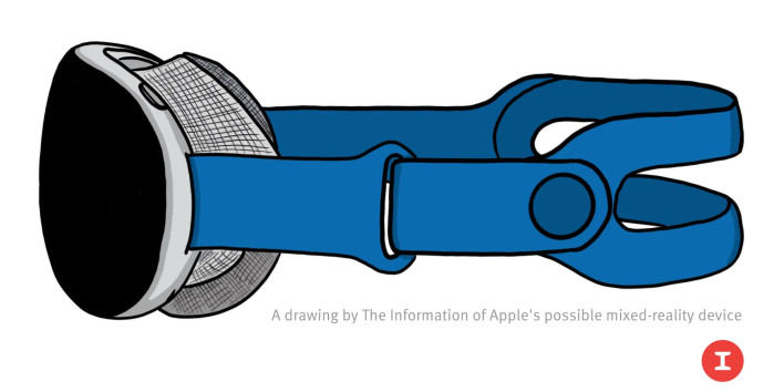 drawing of apple augmented and virtual reality headset