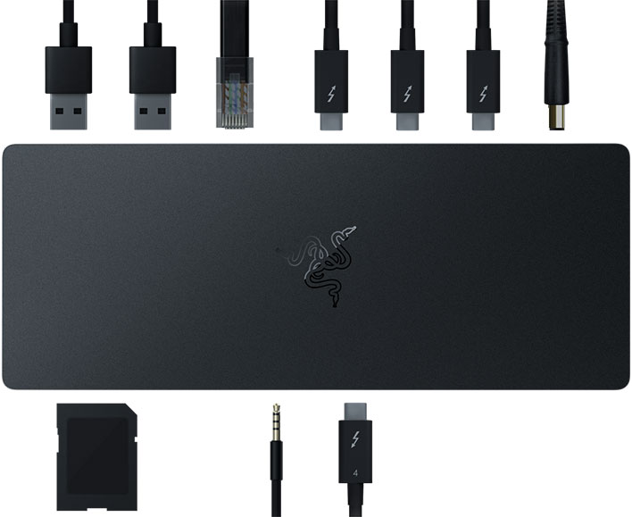 small razer thunderbolt 4 dock chroma ports