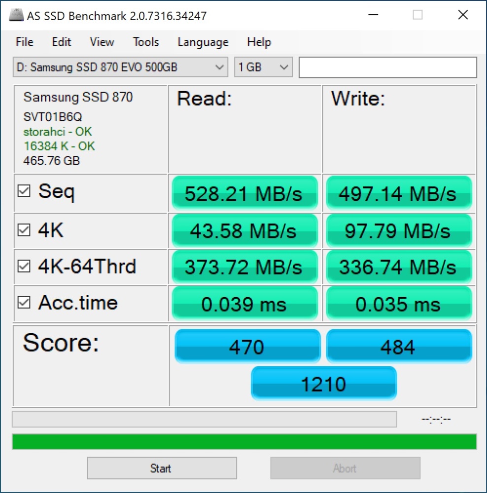 samsung 870 evo as ssd 1