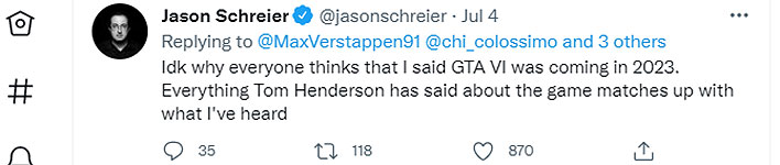 GTA 6 Tweet