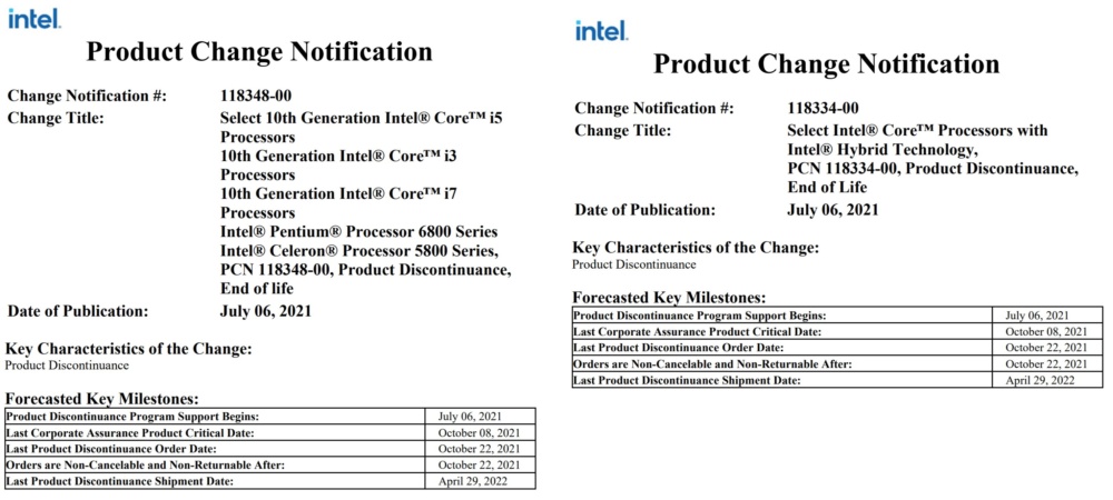 Intel Lakefield discontinued 1