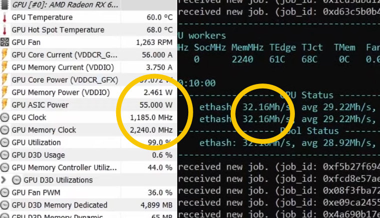 AMD RX6600XT Mining 1